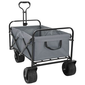 vidaXL Salokāmais vagon Pelēka 89 x 63 x 96 cm