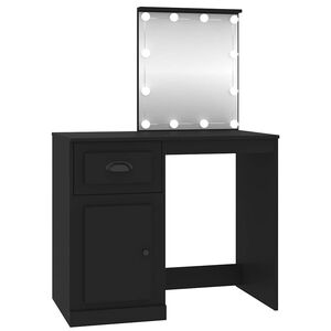 vidaXL spoguļgaldiņa komplekts, LED, 90x50x132,5 cm, inženierijas koks