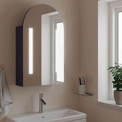 vidaXL vannasistabas spoguļskapītis ar LED, 42x13x70 cm, pelēks