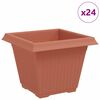 vidaXL Kvadrātveida Ziedu Pods 24 gab. Ķieģeļu sarkans 38 x 38 x 30 cm