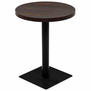 vidaXL bistro galds, 60x75cm, apaļ&scaron;, MDF, tērauds, tum&scaron;pelēks