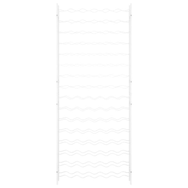 vidaXL vīna pudeļu plaukts, 96 pudelēm, balts metāls