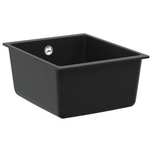 vidaXL Izlietne Melna 370 x 460 mm 80% Kvarts un 20% Sveķi