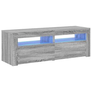 vidaXL TV skapītis ar LED lampiņām, pelēka ozola krāsa, 120x35x40 cm