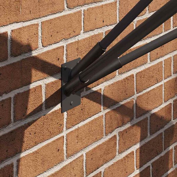 vidaXL Karoga staba turētājs Melna 10.5 x 7.5 cm Tērauds