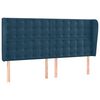 vidaXL galvgalis ar malām, 203x23x118/128 cm, tum&scaron;i zils samts