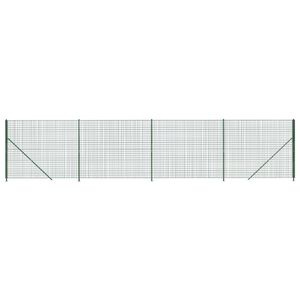 vidaXL stiepļu žogs ar atloku, 1,4x10 m, zaļ&scaron;