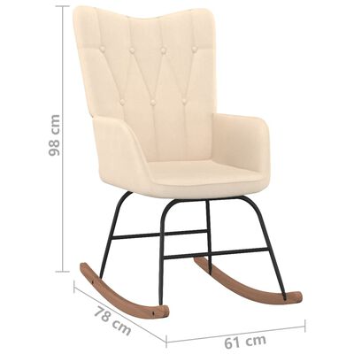 vidaXL šūpuļkrēsls, krēmkrāsas audums