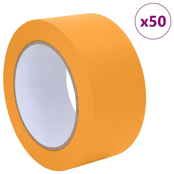 vidaXL Gleznotāja maskē&scaron;anas lentes 50 pcs Dzeltena 50mm x 50m Papīrs