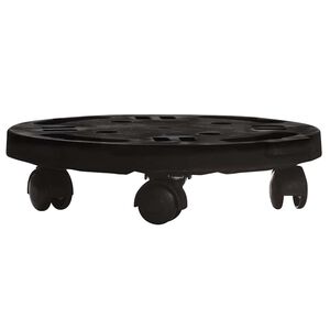 vidaXL podu paliktnis ar riteņiem, 30 cm diametrs, melns, 170 kg