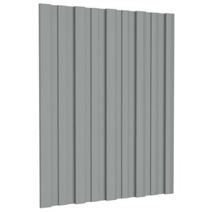 vidaXL Jumta panelis 12 gab. Pelēka 60 x 45 cm Cinkots tērauds
