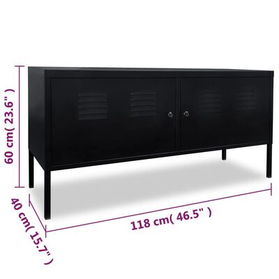 vidaXL TV skapītis, 118x40x60 cm, melns