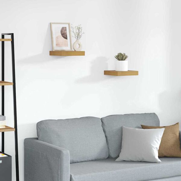 vidaXL Sienas plaukts 2 pcs Bē&scaron;a 23 x 23,5 x 4 cm Inženierijas koks