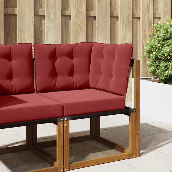 vidaXL Āra dīvāna spilvens 3 pcs Vīnsarkans Poliesters