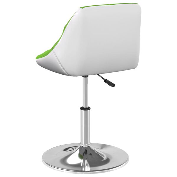 vidaXL virtuves krēsls, zaļa un balta mākslīgā āda