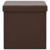vidaXL soliņš ar kasti, salokāms, brūni, PVC