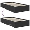 vidaXL Gultas rāmis Melns un sudrabains 100 x 200 cm Inženierijas koks