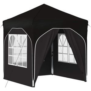 vidaXL Pop-up svinību teltis 192 x 192 x 245 cm Melns