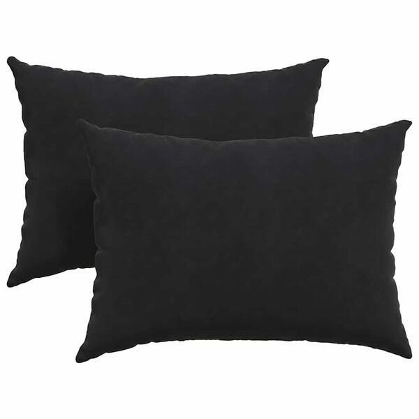 vidaXL Dīvāna spilveni 2 pcs Melna 70 x 50 cm Korduroja audums