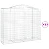 vidaXL arkveida gabiona grozi, 13gb., 200x50x160/180cm, cinkota dzelzs