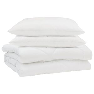 vidaXL Vasaras segas ar spilvenu 3 pcs Balts Mikro&scaron;ķiedra