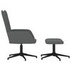 vidaXL atpūtas krēsls ar kāju balstu, tum&scaron;i pelēks audums