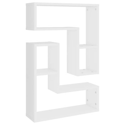 vidaXL sienas plaukti, 2 gab., 50x15x50 cm, balti, skaidu plāksne