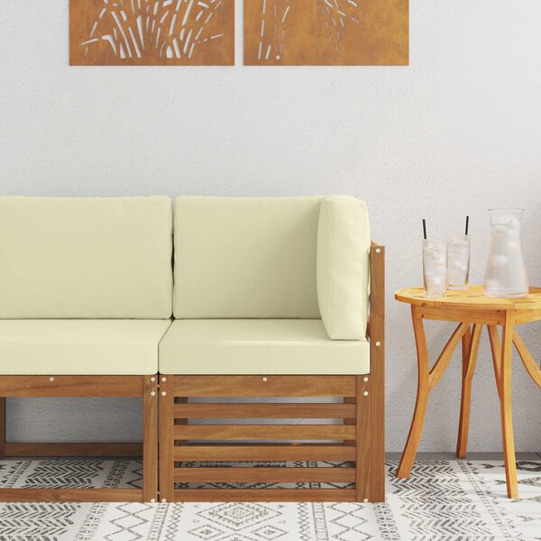 vidaXL Āra Stūra Dīvāns Cietā akācijas koks Dabiska