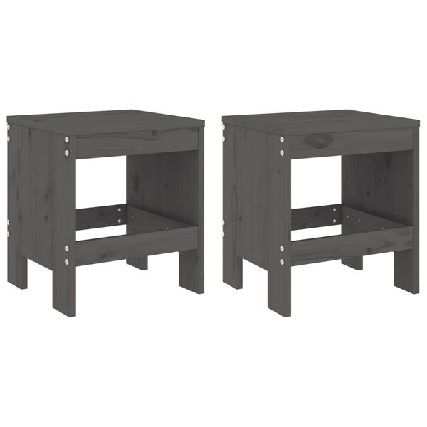 vidaXL 3-daļīgs dārza mēbeļu komplekts, pelēks priedes masīvkoks