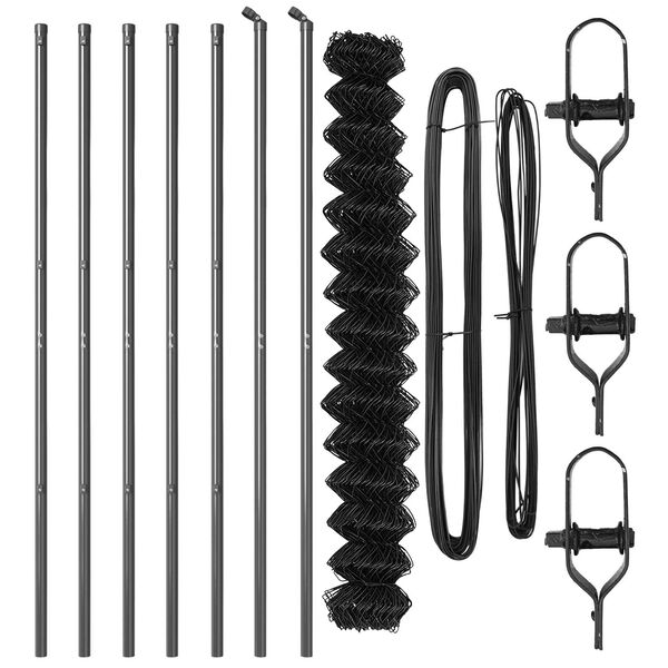 vidaXL Žoga āķis Pelēka 10 x 1,5 m (60 x 60 mm acs) Tērauds un PVC