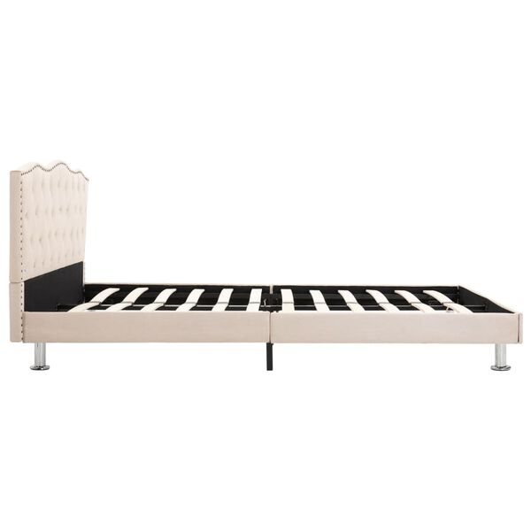 vidaXL gulta ar matraci, bē&scaron;s audums, 140x200 cm