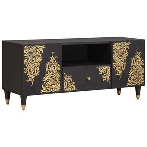 vidaXL Televizora skapī&scaron;a Melna 105 x 33 x 46 cm Cieta mango koksne