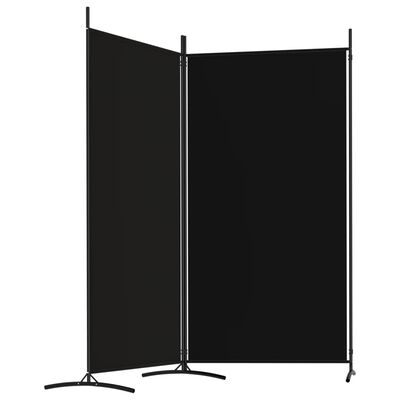 vidaXL 2-paneļu istabas aizslietnis, 175x180 cm, melns audums