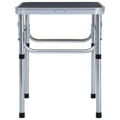 vidaXL saliekams kempinga galds, pelēks alumīnijs, 60x45 cm