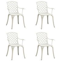 vidaXL dārza krēsli, 4 gab., liets alumīnijs, balti