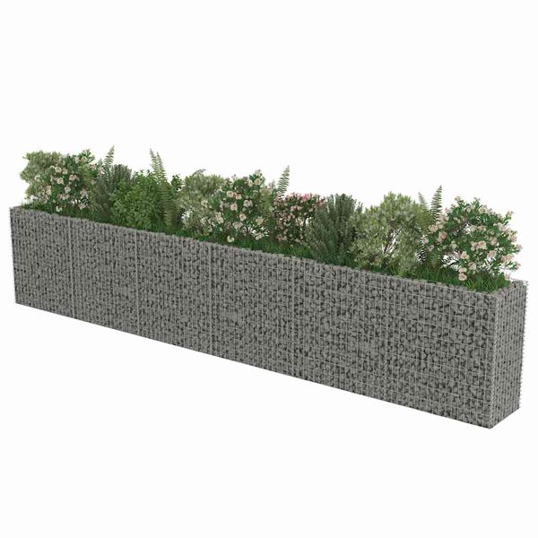 vidaXL gabions, augstā puķu kaste, cinkots tērauds, 540x50x100 cm