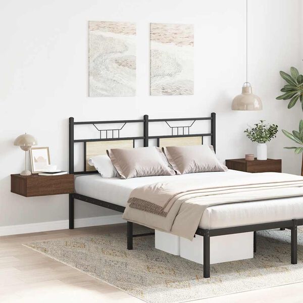 vidaXL naktsgaldiņi, stiprināmi pie sienas, 2 gab., ozola, 40x30x15 cm