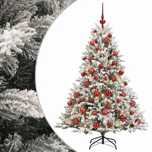 vidaXL Mākslīgā Ziemassvētku egle ar bumbiņu 120 cm 150 LED