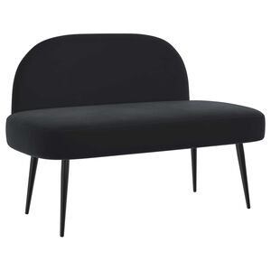 vidaXL Mīkstināta beņķis ar aizmuguri Melns 110 x 60 x 76 cm Samts