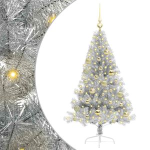 vidaXL Mākslīgais LED Ziemassvētku eglīte Sudraba 120 cm PET