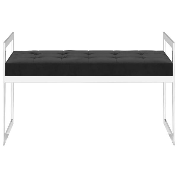 vidaXL sols, 97 cm, melns samts un nerūsējo&scaron;s tērauds