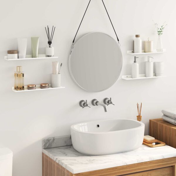 vidaXL Peldējo&scaron;ais plaukts 4 pcs Balts 40 x 9 x 2,5 cm Tērauds