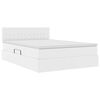 vidaXL Gulta ar uzglabā&scaron;anas vietu un matraci Tīra balta 140 x 200 cm