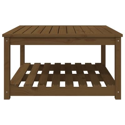 vidaXL dārza galds, medus brūns, 82,5x82,5x45 cm, priedes masīvkoks