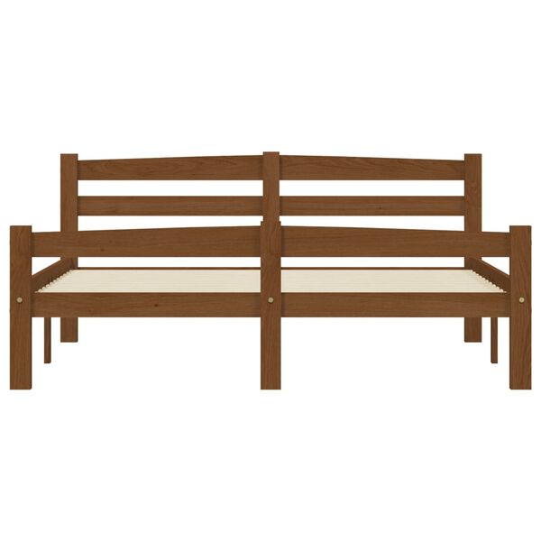 vidaXL gultas rāmis ar 2 atvilktnēm, brūns priedes koks, 140x200 cm