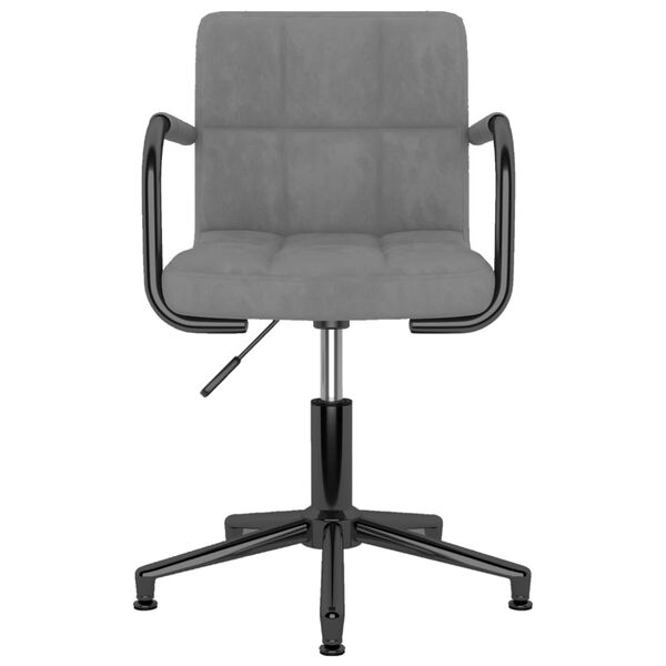 vidaXL grozāmi virtuves krēsli, 2 gab., gai&scaron;i pelēks samts