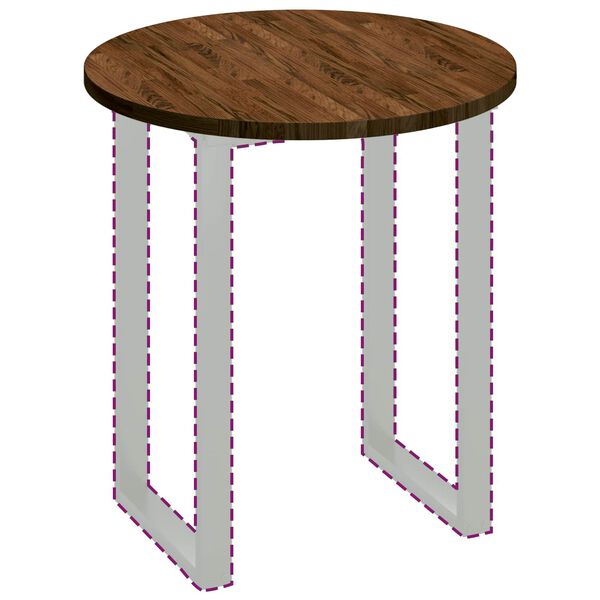 vidaXL Galda virsma Tum&scaron;i brūna &Oslash; 70 x 2,5 cm Cietā ozola koks