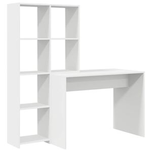 vidaXL Galds ar plauktu Balts 138,5 x 55 x 143 cm Inženierijas koks