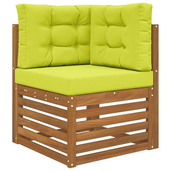 vidaXL Āra dīvāna spilvens 3 pcs Zaļa Poliesters