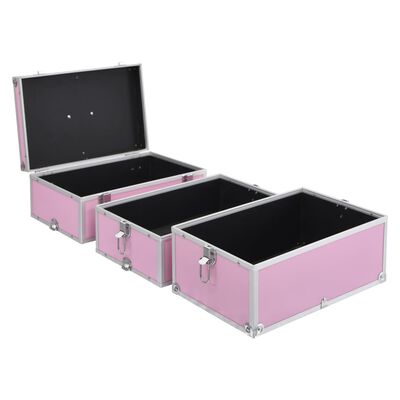 vidaXL kosmētikas koferis, 37x24x40 cm, alumīnijs, rozā
